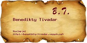 Benedikty Tivadar névjegykártya